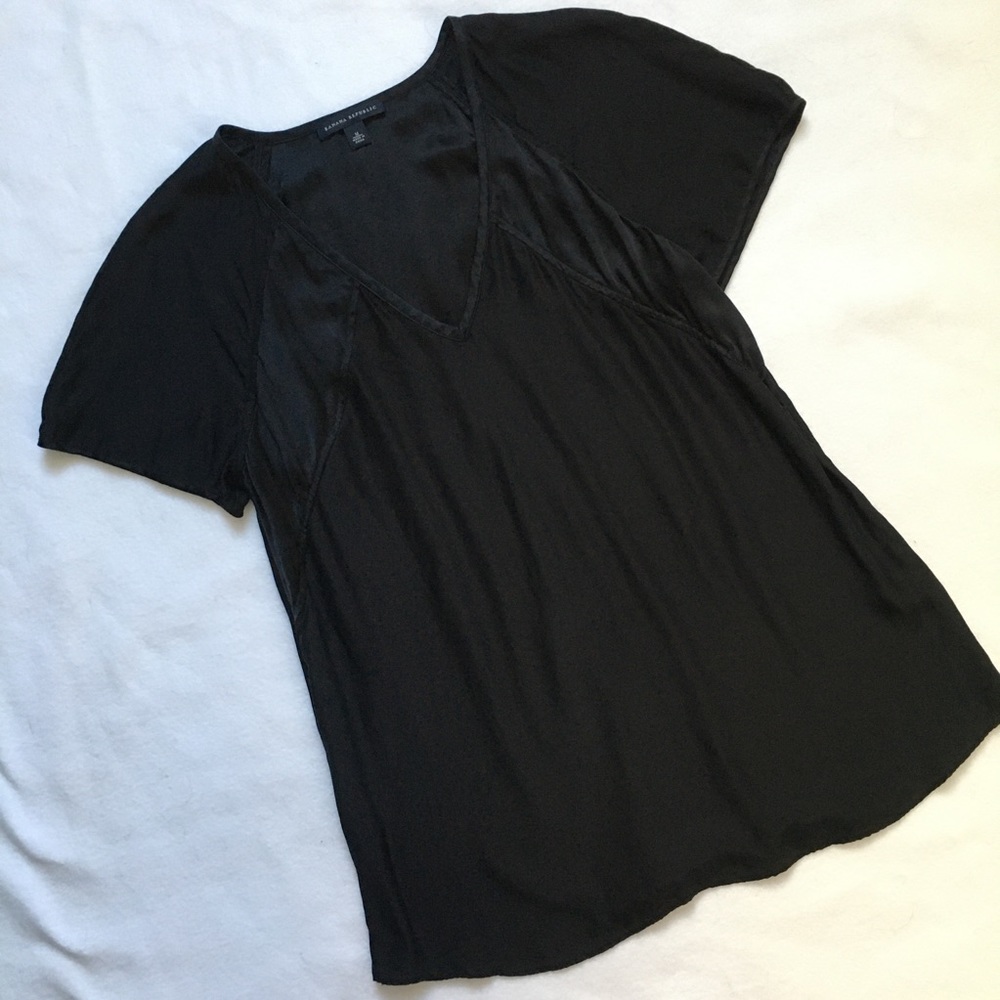 Banana Republic Black Silk Blouse